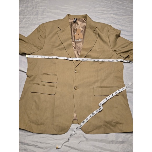 NWT PJ Paul Jones Linen Blend Khaki Tan Suit Jacket Blazer Mens 2XL Sport Coat - Picture 2 of 9